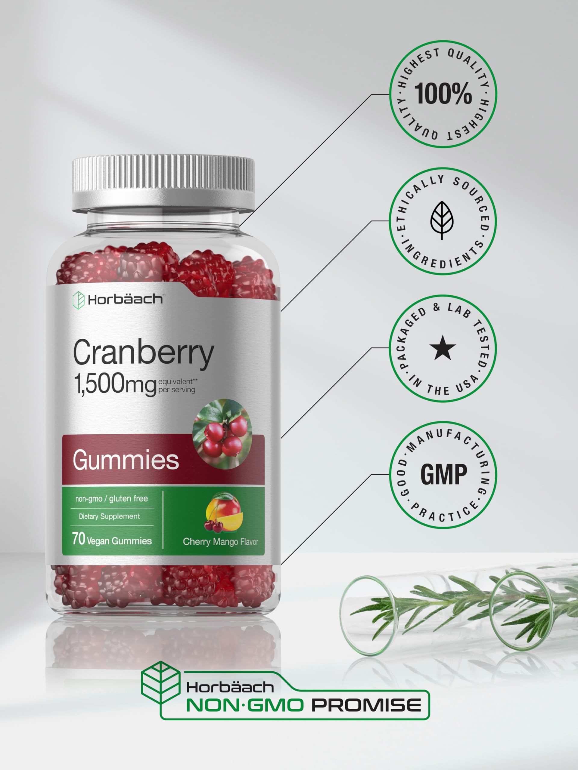 Horbäach gomita junto a una moneda para comparar tamaño y dosis
