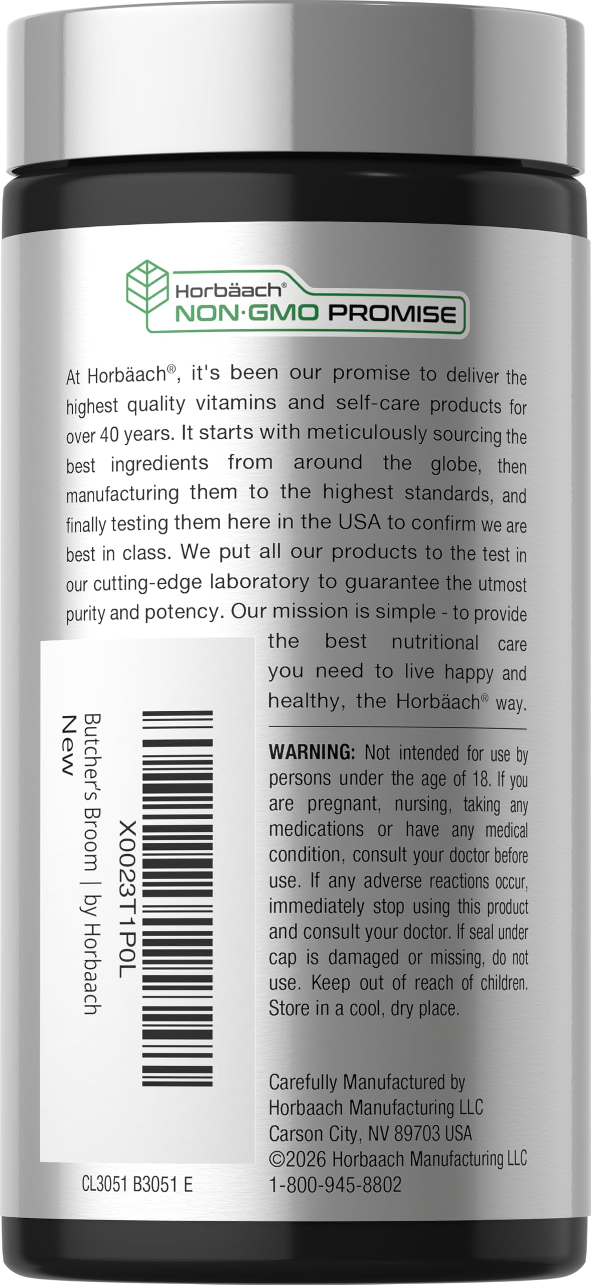 Horbäach detalle de etiqueta con ingredientes y certificaciones claras