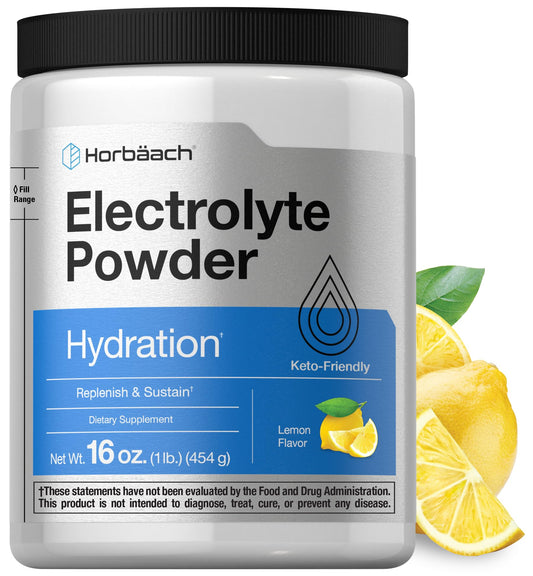 Horbäach envase frontal mostrando 16 oz y 130 porciones, claridad informativa