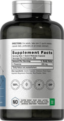 Horbäach etiqueta en primer plano destacando 200 mg por cápsula y ingredientes limpios