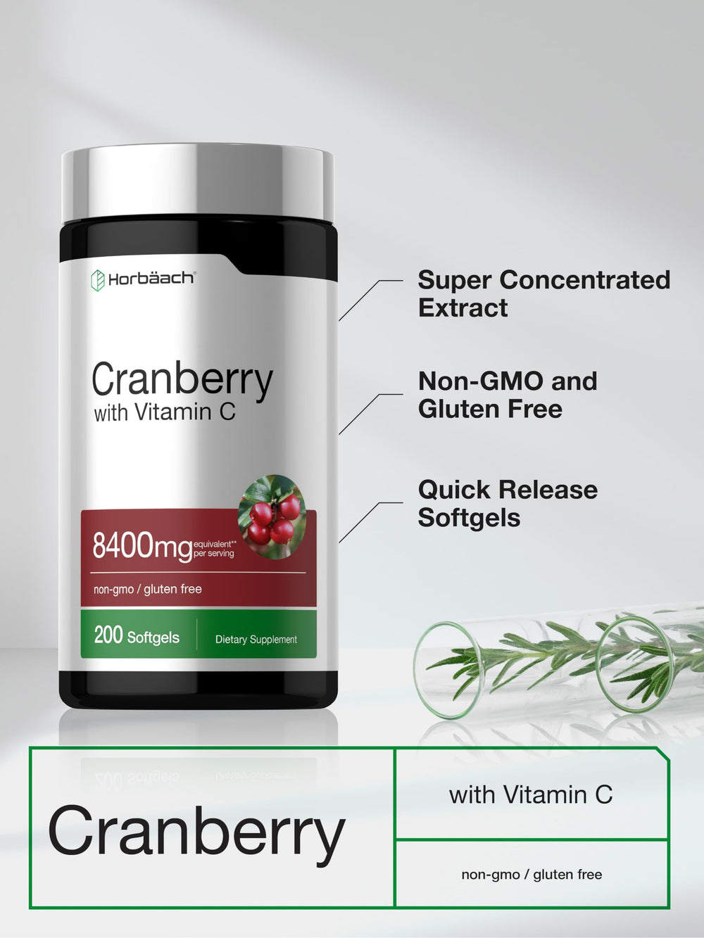 Horbäach etiqueta con lista de ingredientes y garantía de calidad