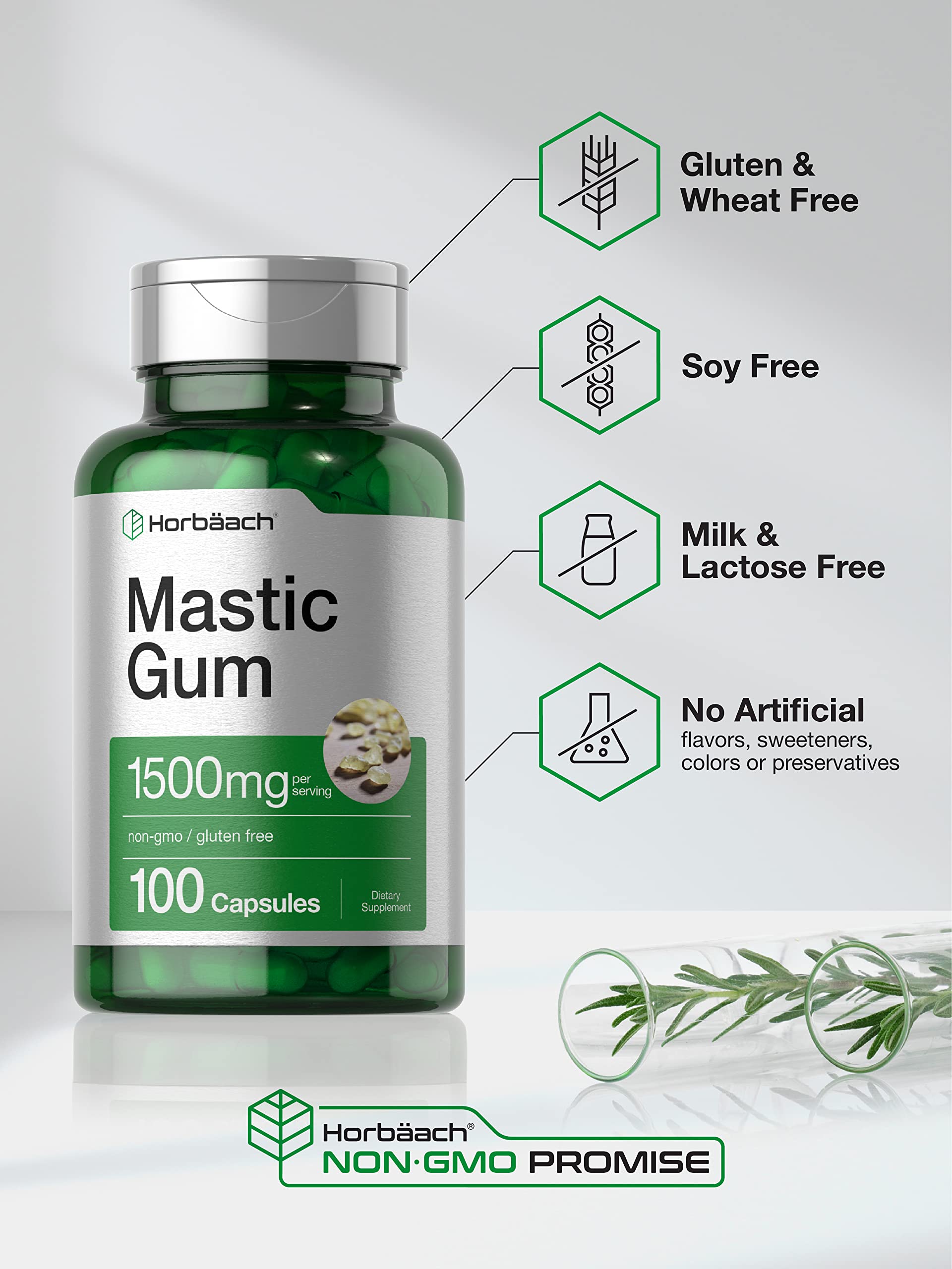 Horbäach etiqueta nutricional mostrando 1.500 mg por porción