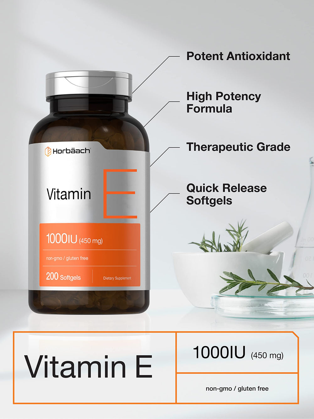 Horbäach etiqueta nutricional visible, transparencia y datos de potencia