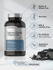 Horbäach etiqueta nutricional legible que muestra 1260 mg calcio