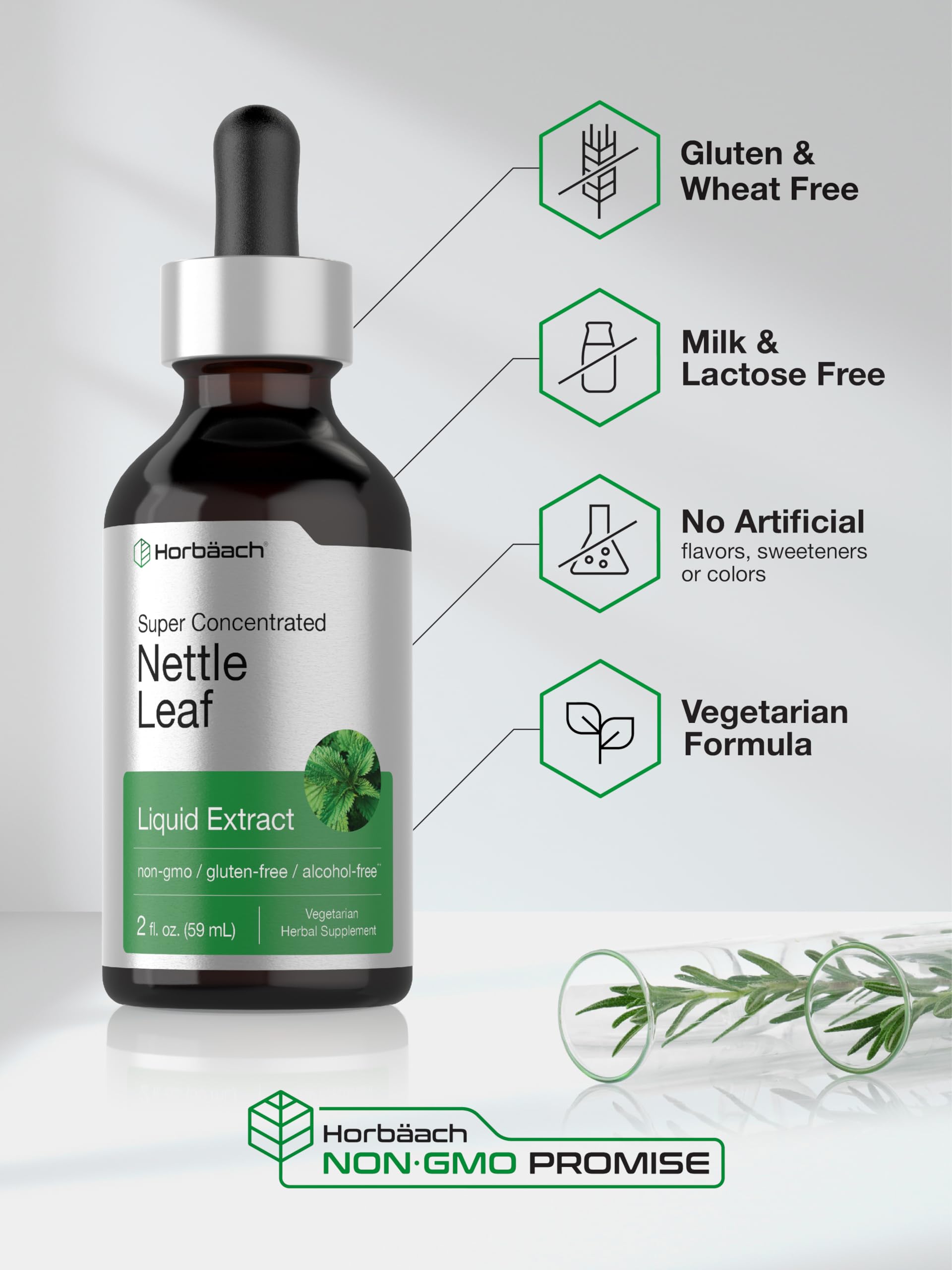 Horbäach etiqueta nutricional con ingredientes y garantías