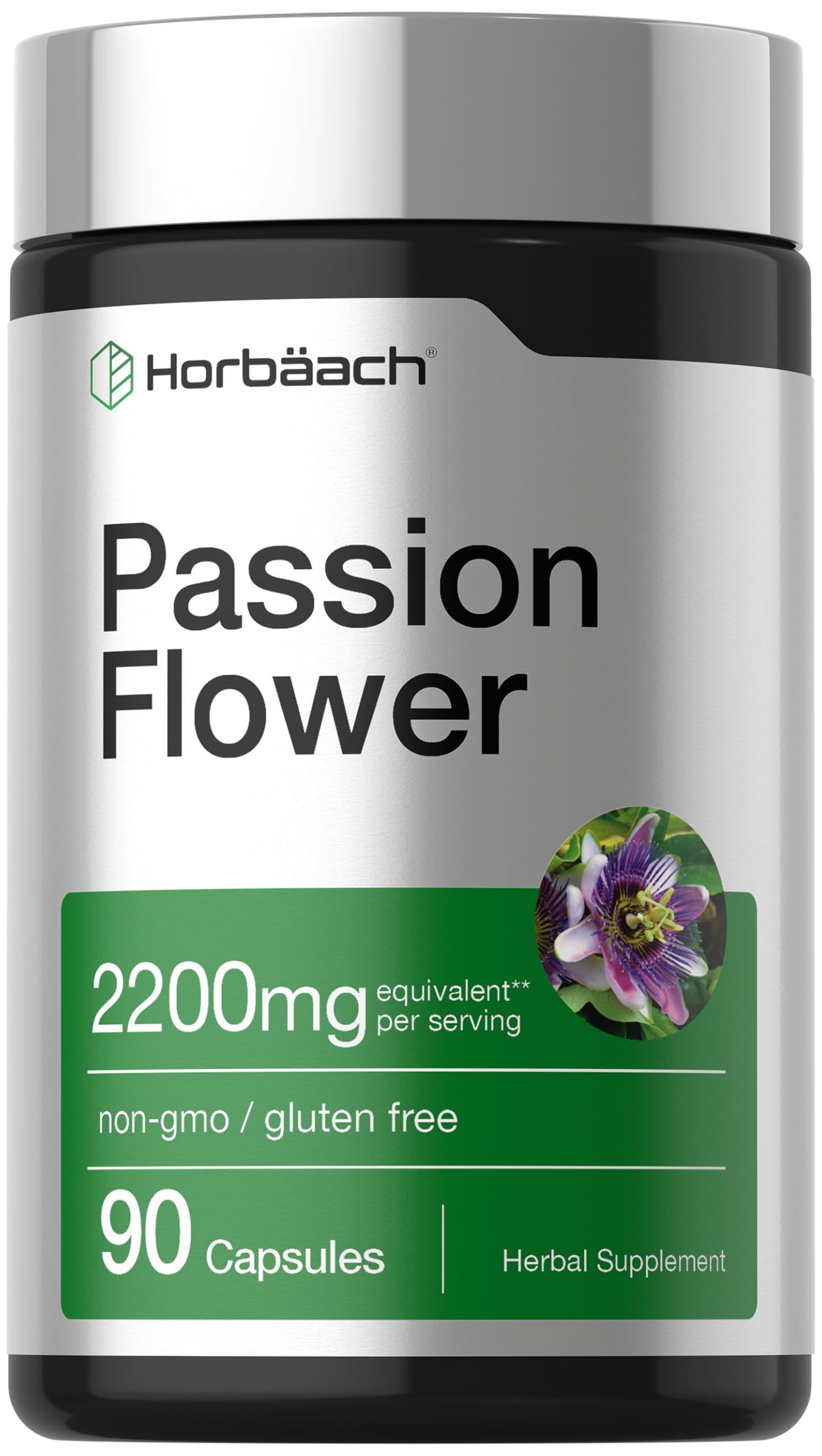 Horbäach frasco al frente mostrando 90 cápsulas y claridad de ingredientes