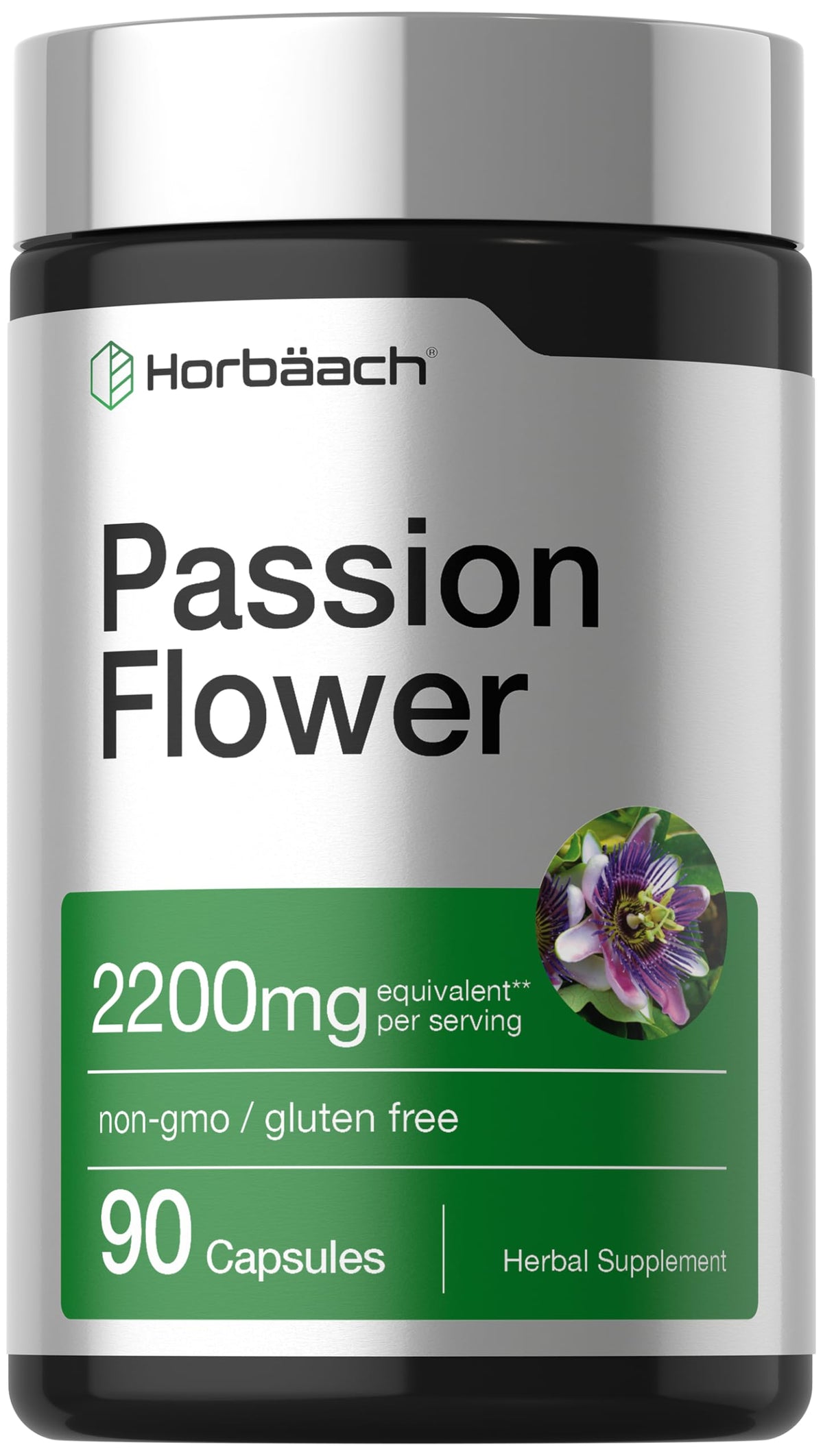 Horbäach frasco al frente mostrando 90 cápsulas y claridad de ingredientes