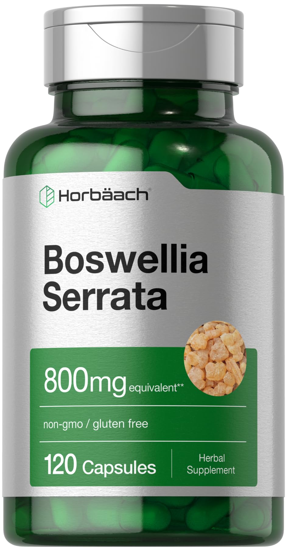 Horbäach frasco frontal mostrando 120 cápsulas y confianza