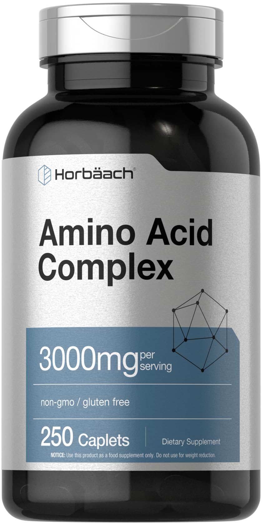 Horbäach envase frontal mostrando aporte 3000 mg y 250 tabletas, confianza y conveniencia