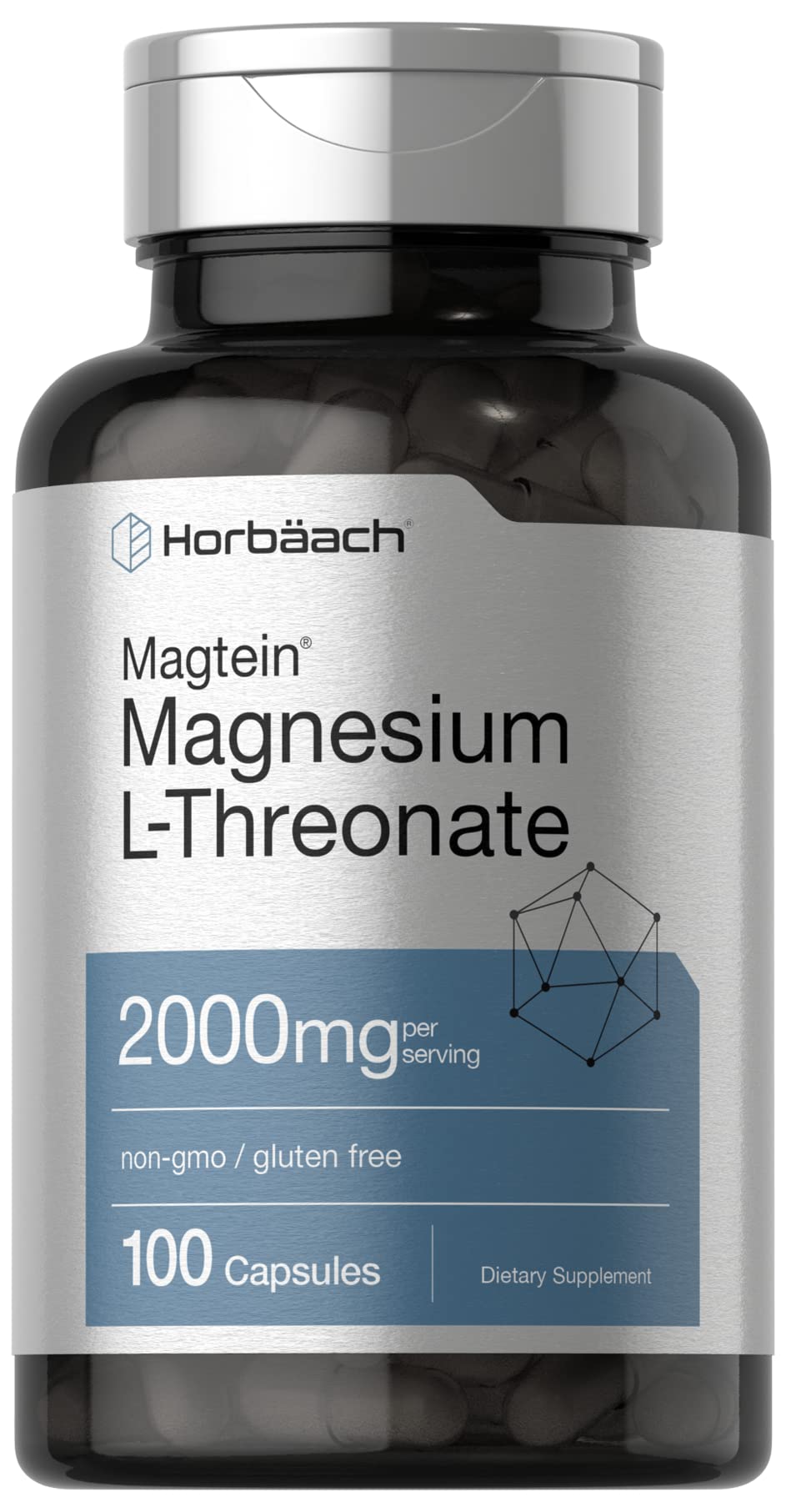 Horbäach frasco Magtein frente mostrando etiqueta clara