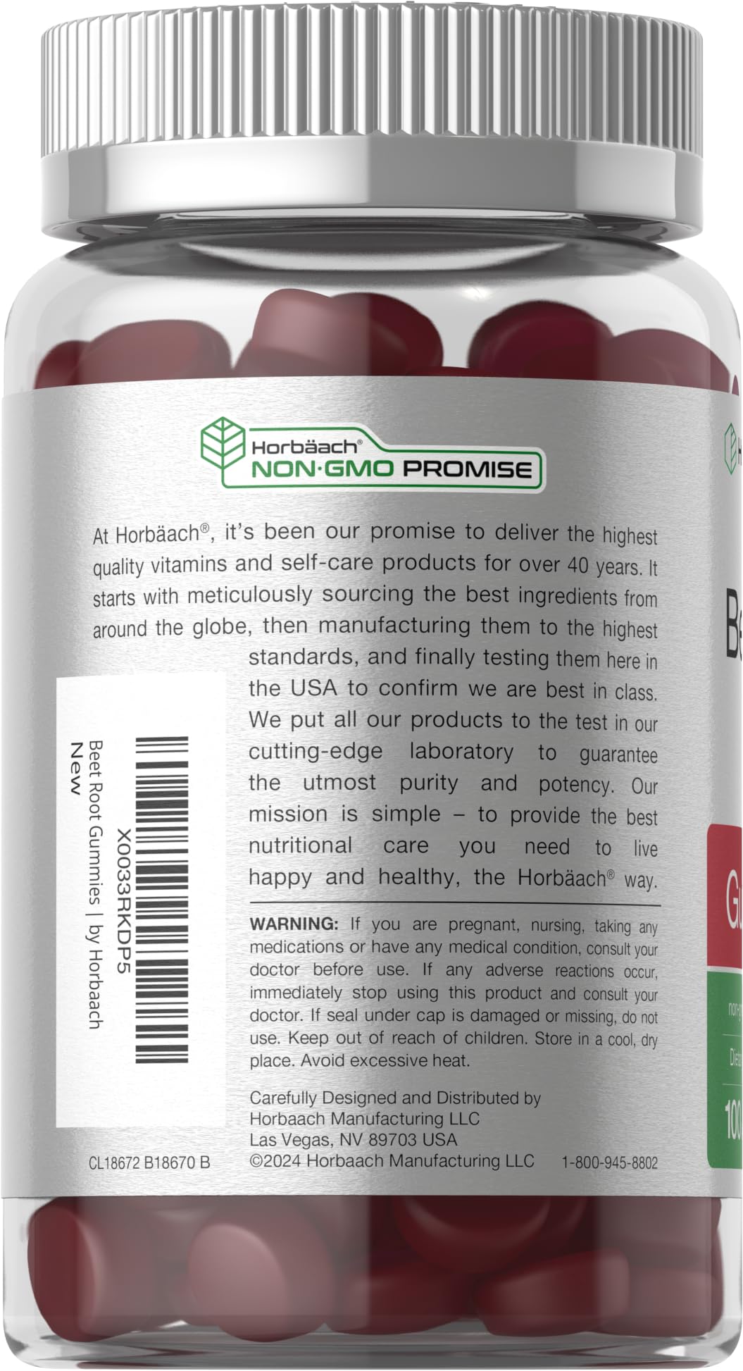 Horbäach gomitas en dos manos listo para consumir, muestra conveniencia y portabilidad