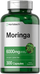 Horbäach frasco frontal mostrando 300 cápsulas y diseño de etiqueta claro