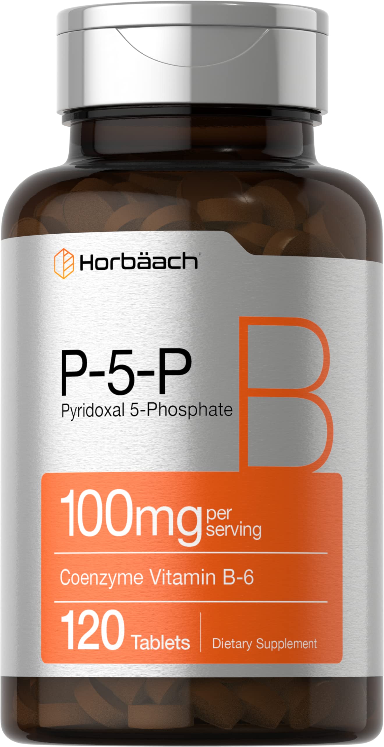 Horbäach frasco frontal mostrando 120 tabletas y claridad de etiqueta