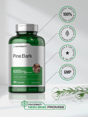 Horbäach corteza de pino ingrediente natural en primer plano