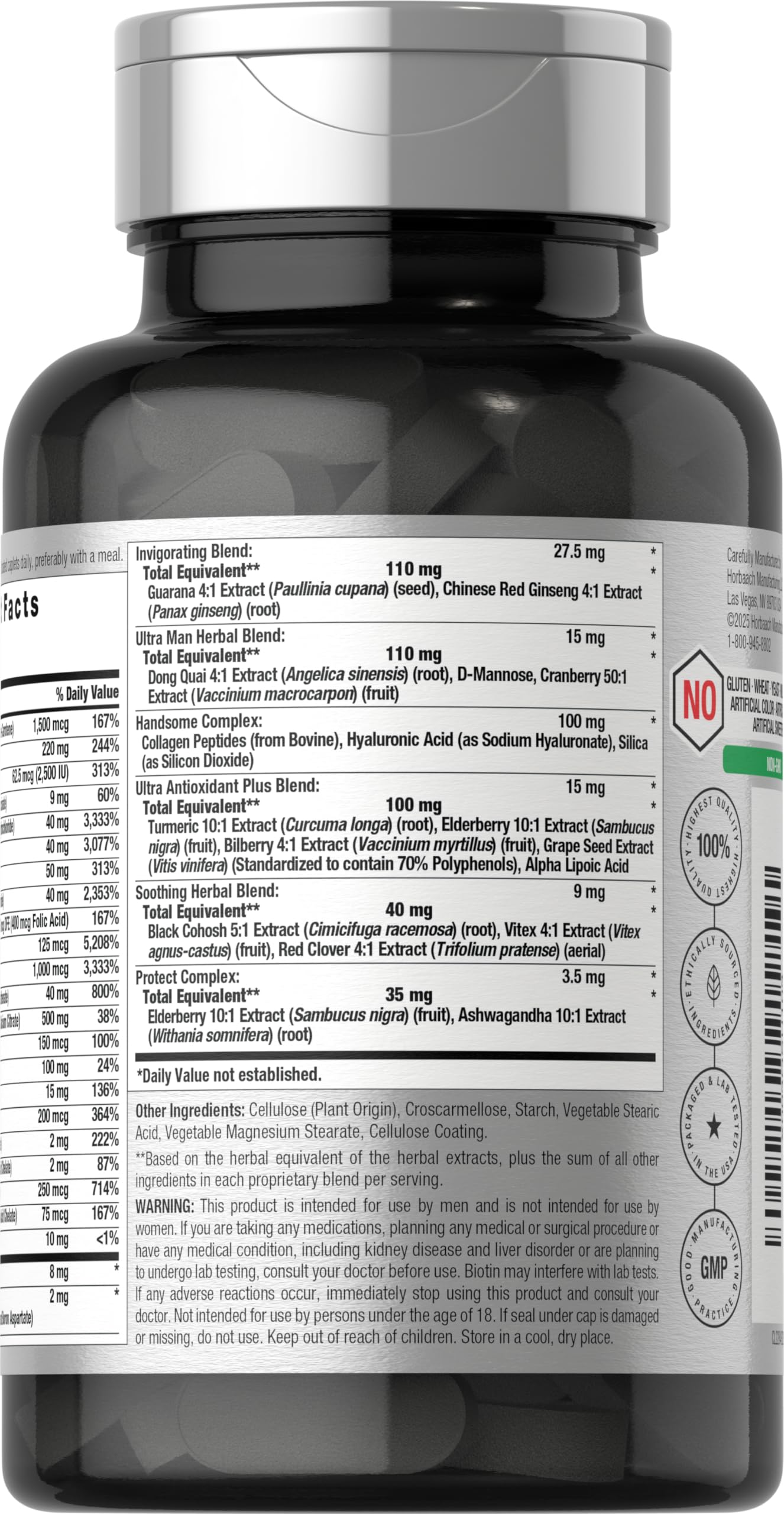 Horbäach tabletas en mano demostrando tamaño fácil de tragar