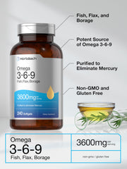 Horbäach frasco abierto con softgels para visión interior del contenido