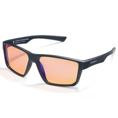 Horus X vista frontal montura negra, estilo cómodo y profesional