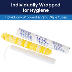 Hospeco Tampax etiqueta con instrucciones y especificaciones claras