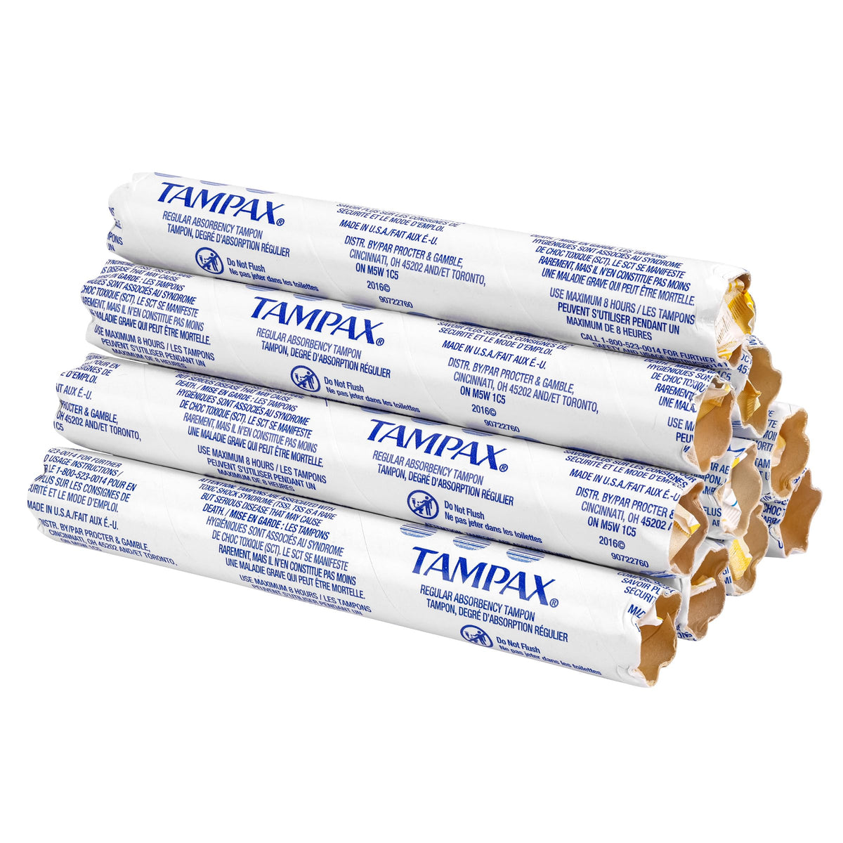 Hospeco Tampax vista frontal del paquete mostrando unidad para reposición