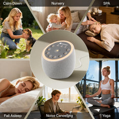 Hotmoon Cocoon 2 en uso junto a una cuna, ayuda a calmar y enmascarar ruido