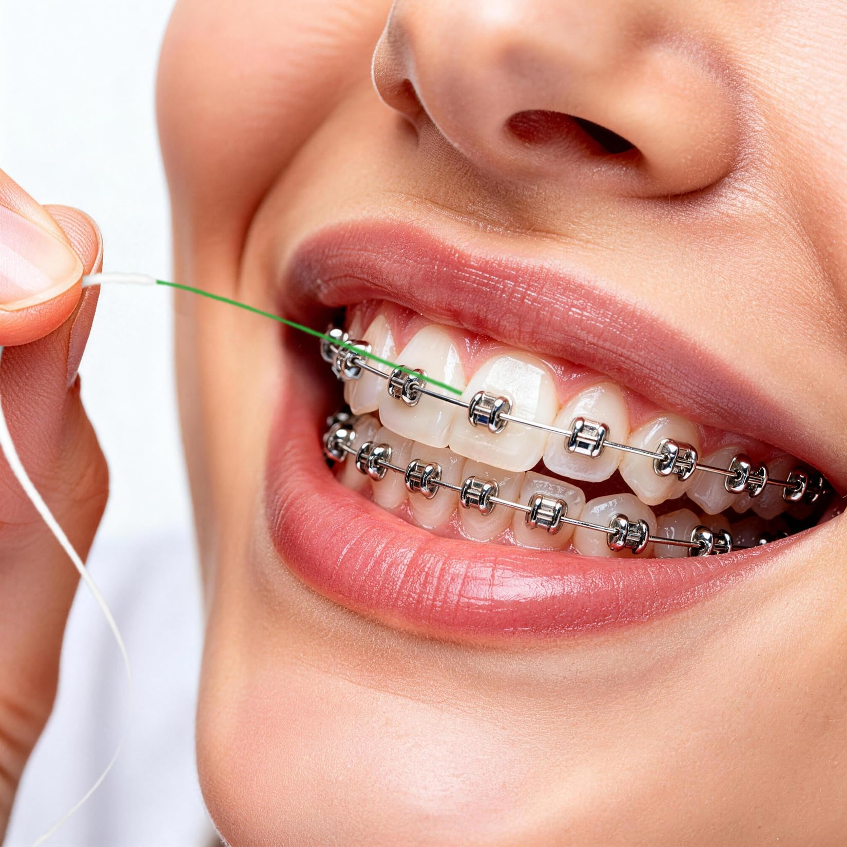 Houselog uso con brackets demostrando limpieza bajo alambres y arcos