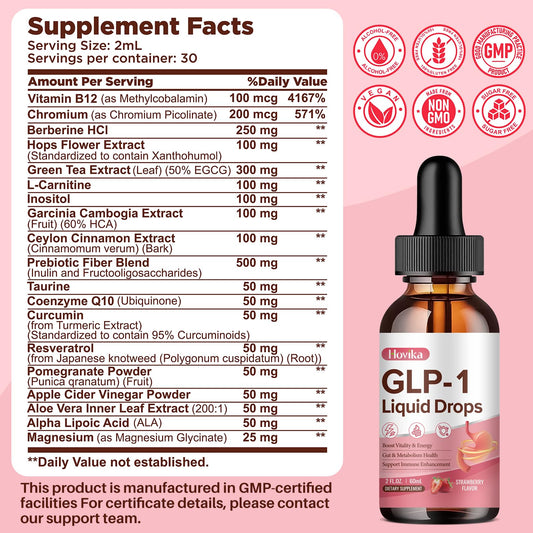 Hovika detalle de la etiqueta con lista de ingredientes clave y beneficios claros