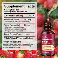Hovika etiqueta con lista de ingredientes, muestra resveratrol y piperina