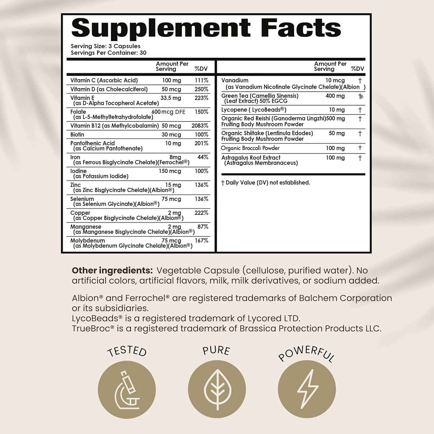 HPD Rx PAPCLEAR etiqueta con lista de ingredientes para transparencia y confianza