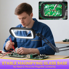 HQGZQL lupa en uso sobre mesa de trabajo, manos libres para tareas