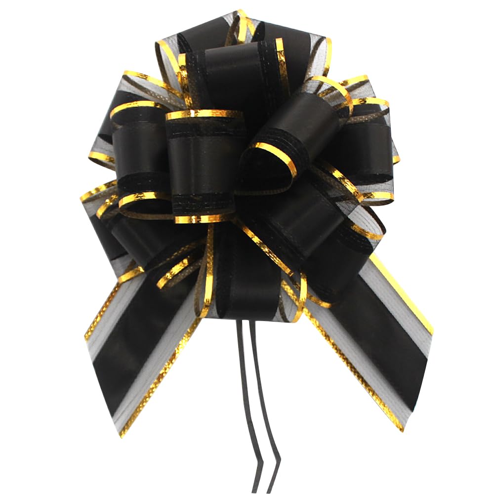 HQJAXJ lazo negro frontal mostrando acabado dorado y elegancia