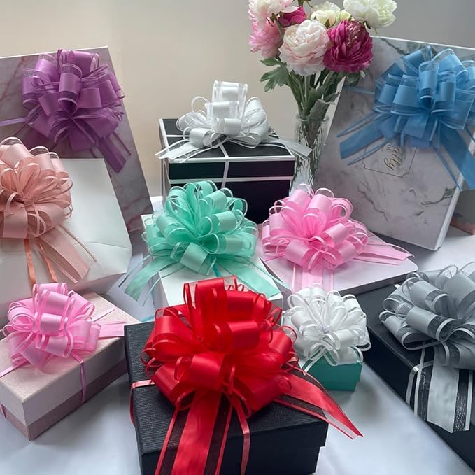 HSXJJ moños usados en arreglo floral realzando decoración de mesa