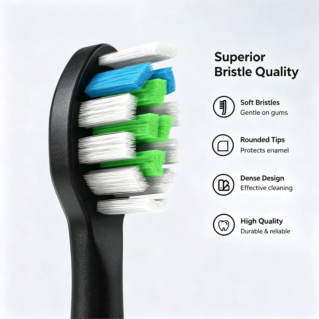 HUACO CARE detalle de cerdas en W, mayor contacto y cuidado gingival