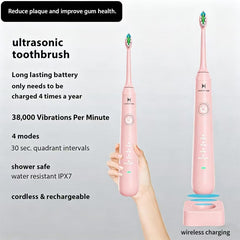 HUACO CARE uso del irrigador en lavabo por mujer adulta, ayuda a remover restos interdentalmente