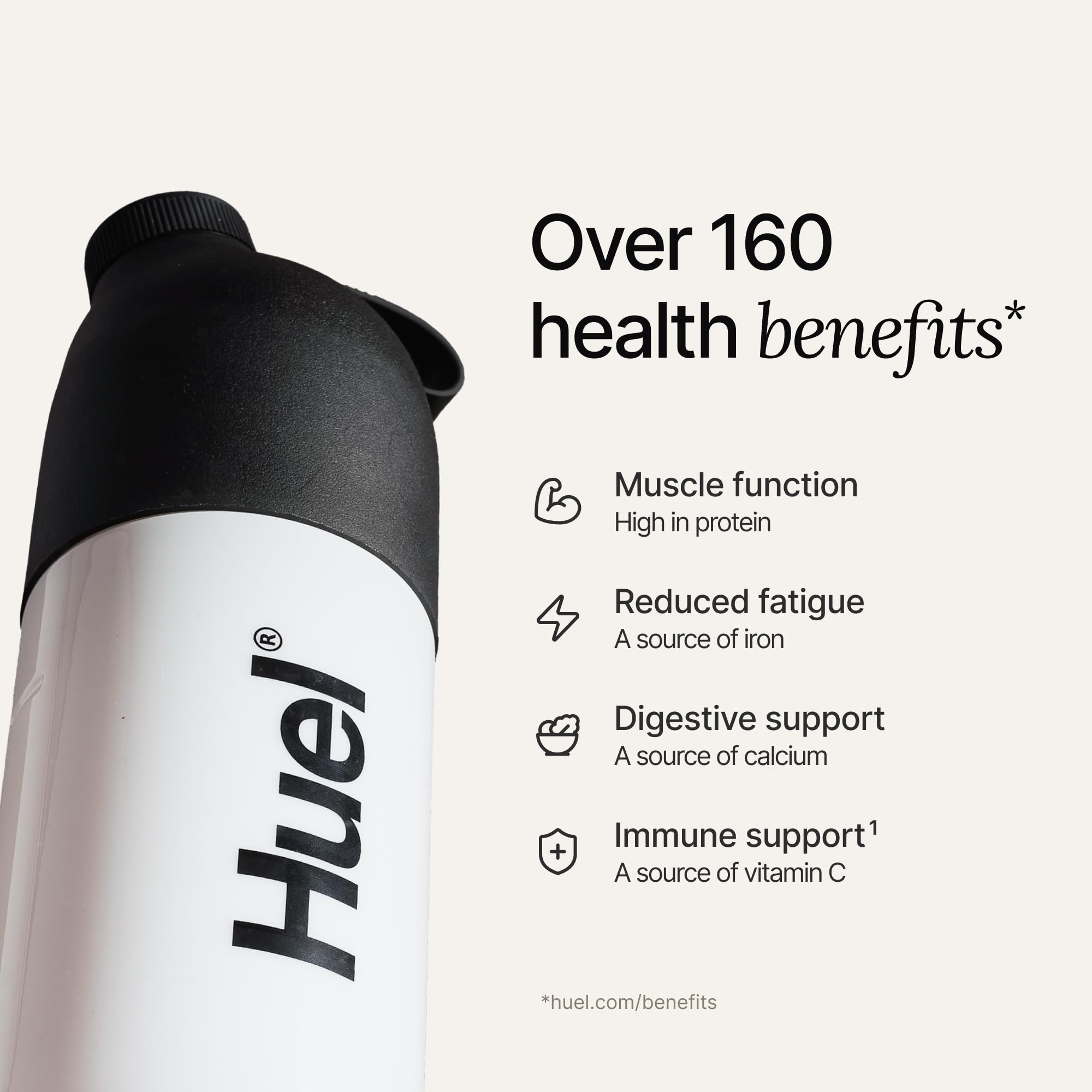 Huel Black Edition batido preparado en botella, listo para llevar tras entreno