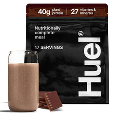 Huel Black Edition frente mostrando envase y diseño, beneficio conveniencia