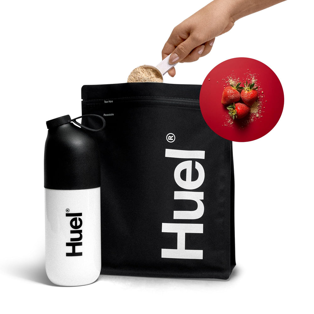 Huel Black Edition en gimnasio, comida práctica antes o después