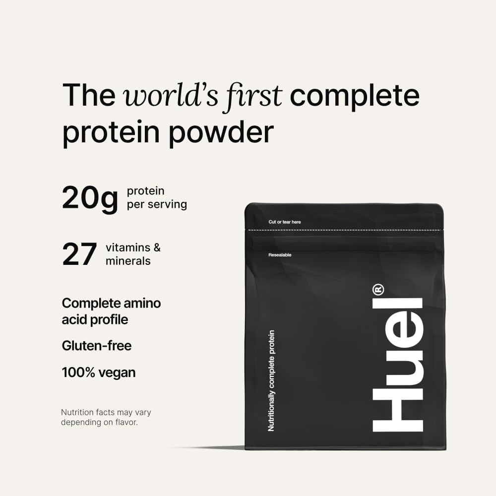 Huel cuchara medidora con polvo, control de raciones y conveniencia