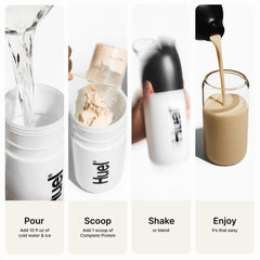 Huel receta de avena con Chocolate Fudge Brownie, desayuno sabroso y proteico