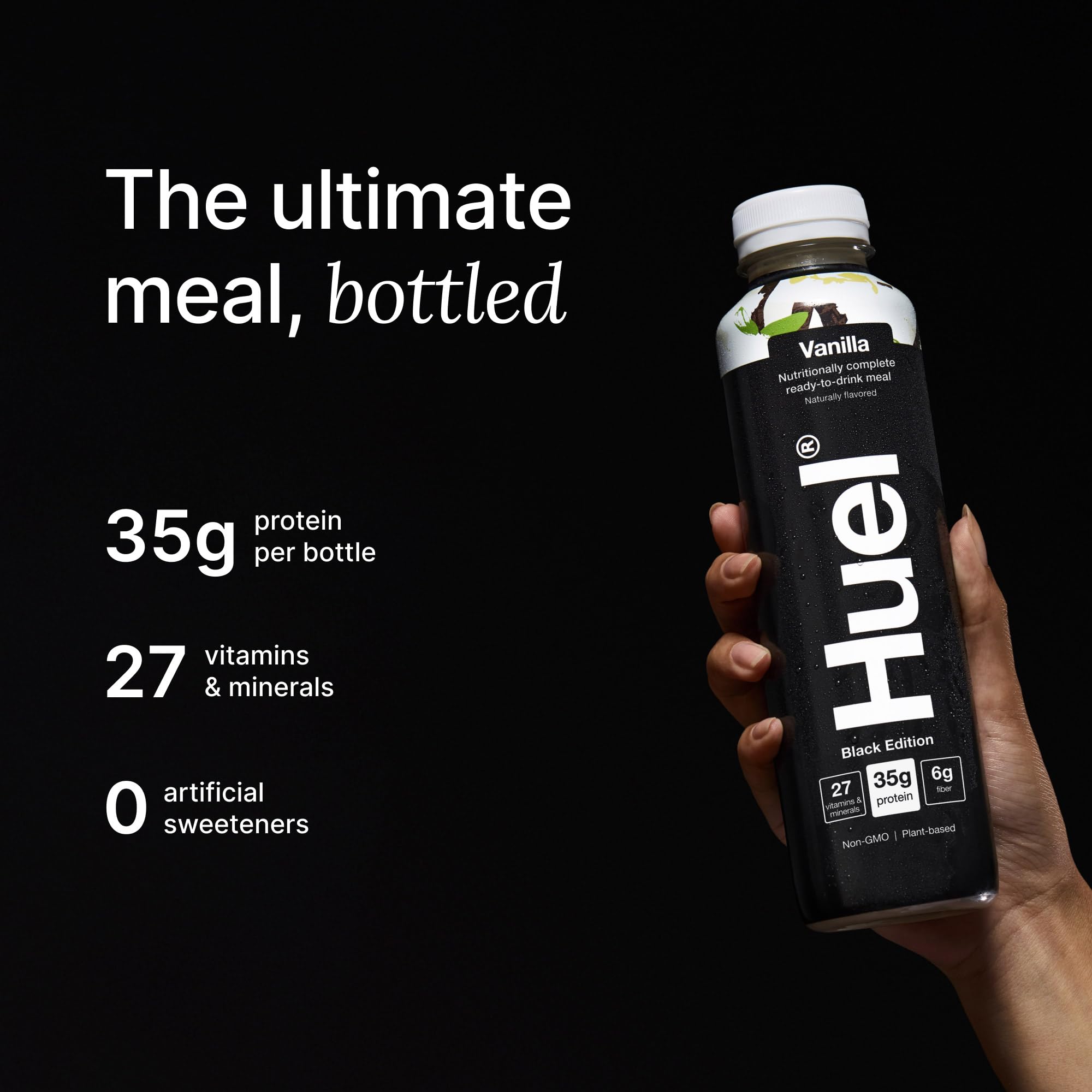 Huel textura de batido cerca que muestra consistencia cremosa y saciante