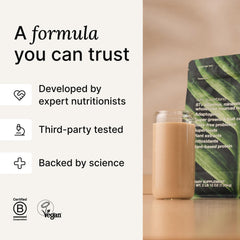 Huel botella portátil en oficina para comidas rápidas y nutritivas