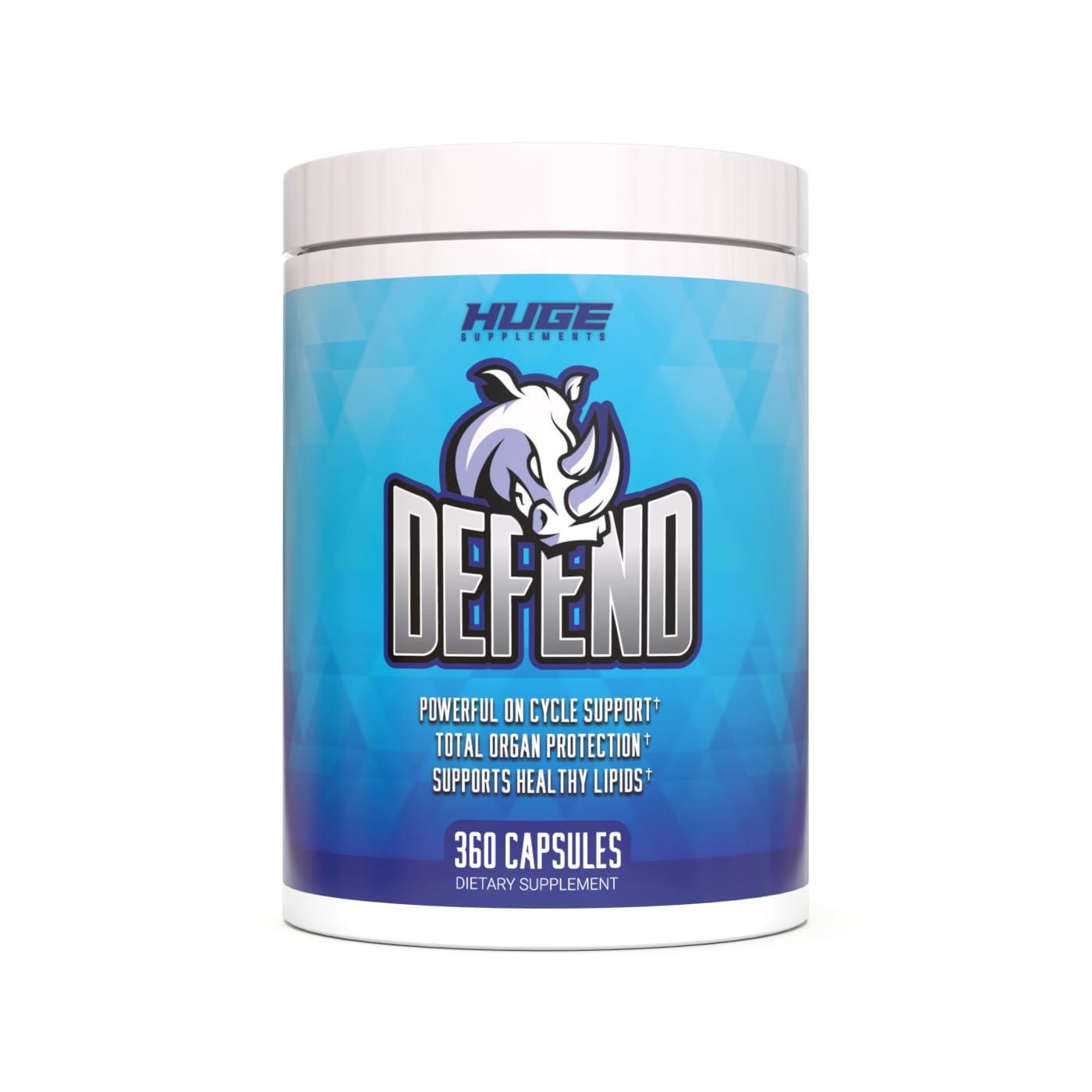 Huge Supplements defiend frente del packaging mostrando confianza y beneficios
