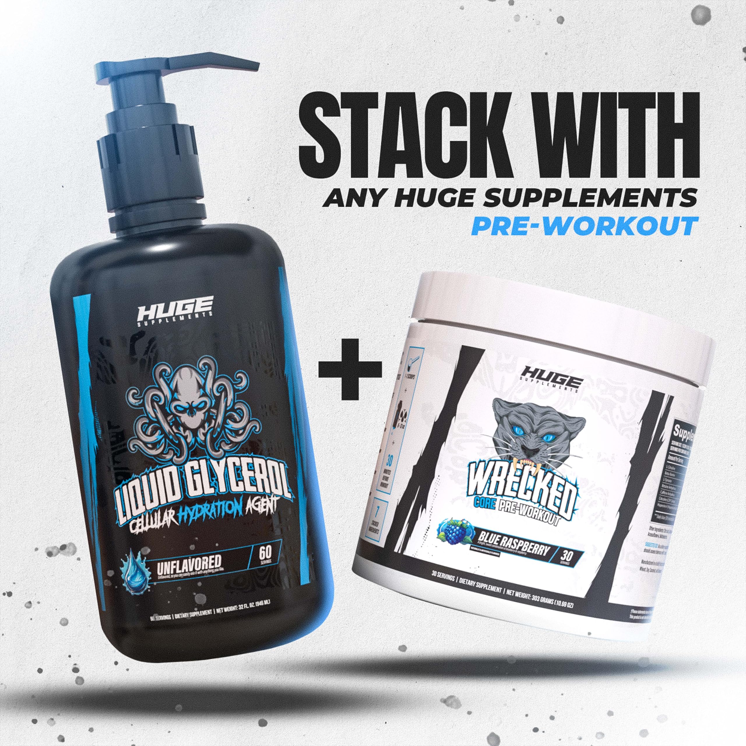 Atleta mezclando Huge Supplements Liquid Glycerol con pre-entreno, mejora de bomba