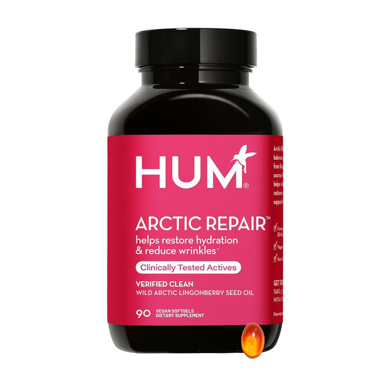 Hum Arctic Repair frasco con cápsulas veganas para piel hidratada