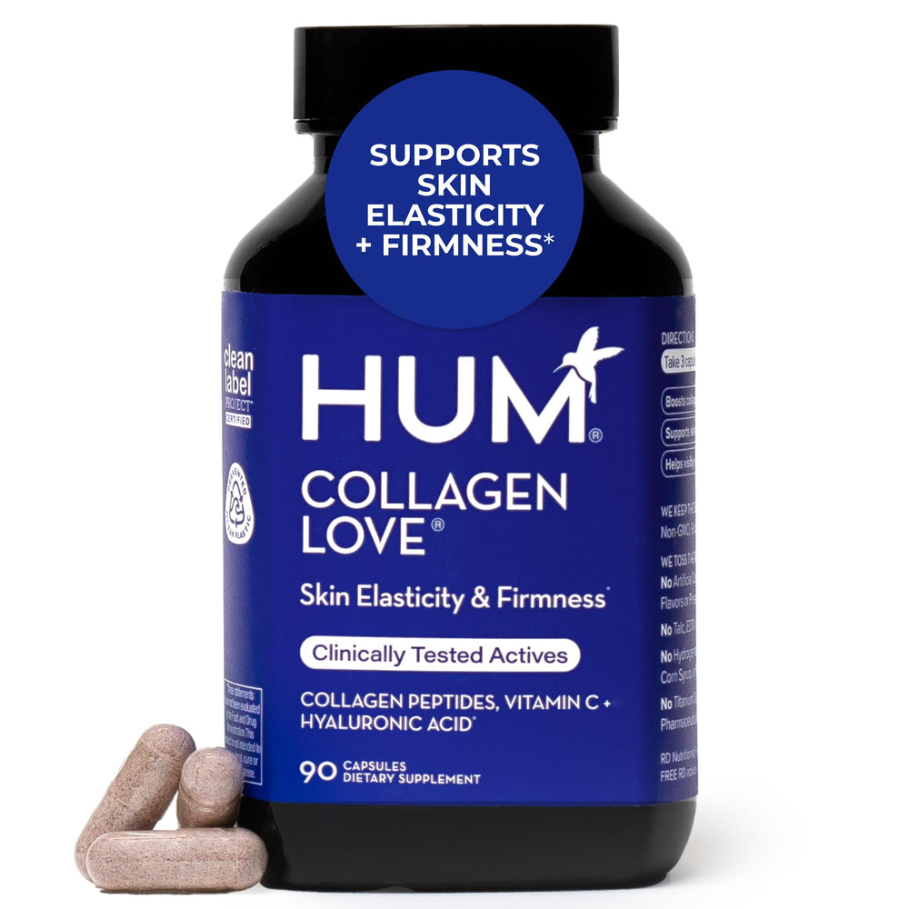 HUM Collagen Love frontal del envase mostrando pureza y confianza