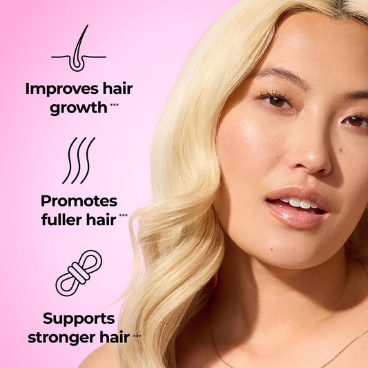 HUM Hair Strong cápsula en primer plano que destaca su formulación vegana