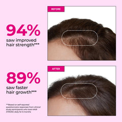 HUM Hair Strong varias cápsulas sobre superficie que muestran textura y color