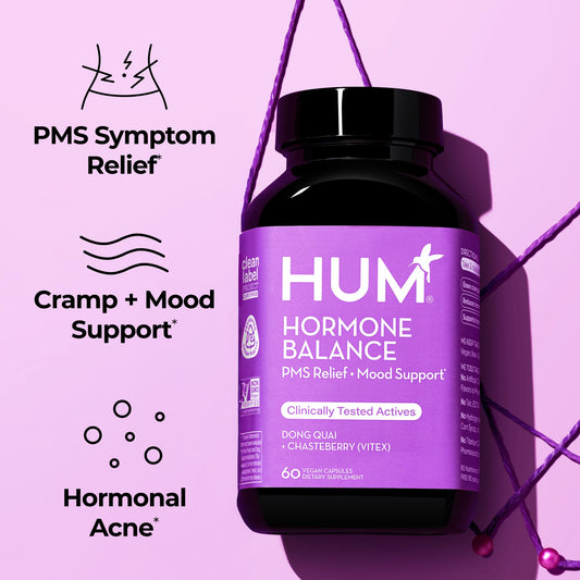HUM Hormone Balance cápsula abierta detalle de textura y color natural