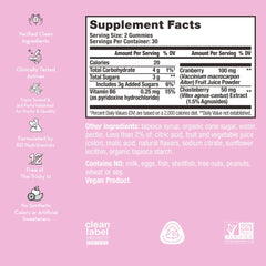 HUM SOS PMS gominolas, etiqueta legible, énfasis en ingredientes naturales