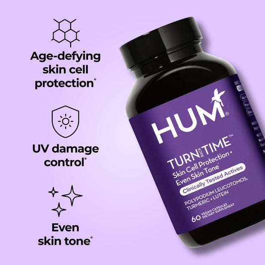 Hum Turn Back Time: etiqueta frontal que destaca ingredientes clave para piel sana.