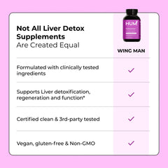 Hum Wing Man: envase con diseño limpio y etiqueta de certificaciones de seguridad.